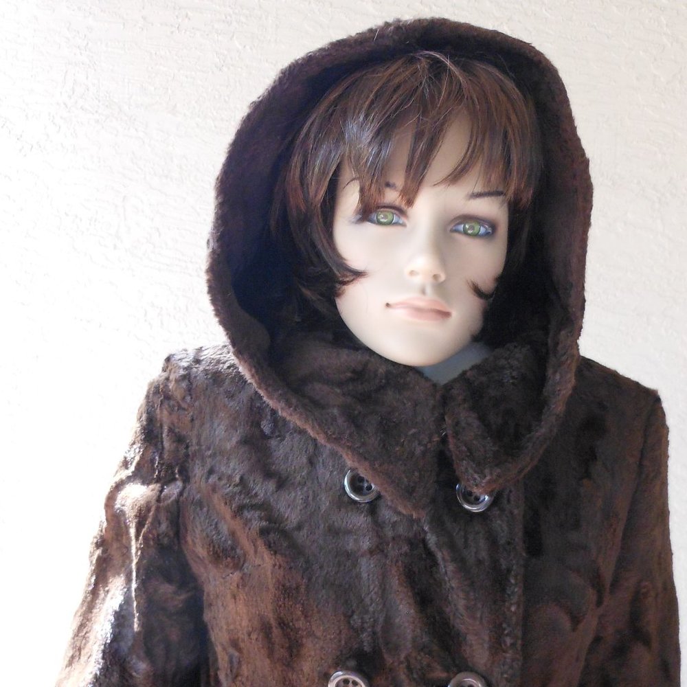 💕VINTAGE DEBBI ROBERT Ltd. Hooded Coat - Picture 3 of 11